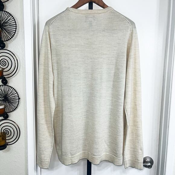 APT.9 Mens Merino Wool Blend Sweater - Brown Cream Tan Argyle, Size XL Tall - Picture 2 of 5